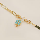 Clover Charm Bracelet 4 Grams, 18KT Gold